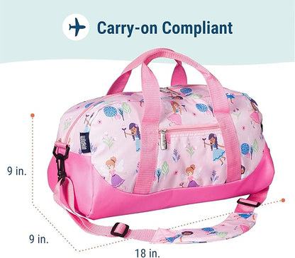Wildkin Kids Overnighter Duffel Bag – Carry-On Size, Ideal for School & Sleepovers – Fairy Garden