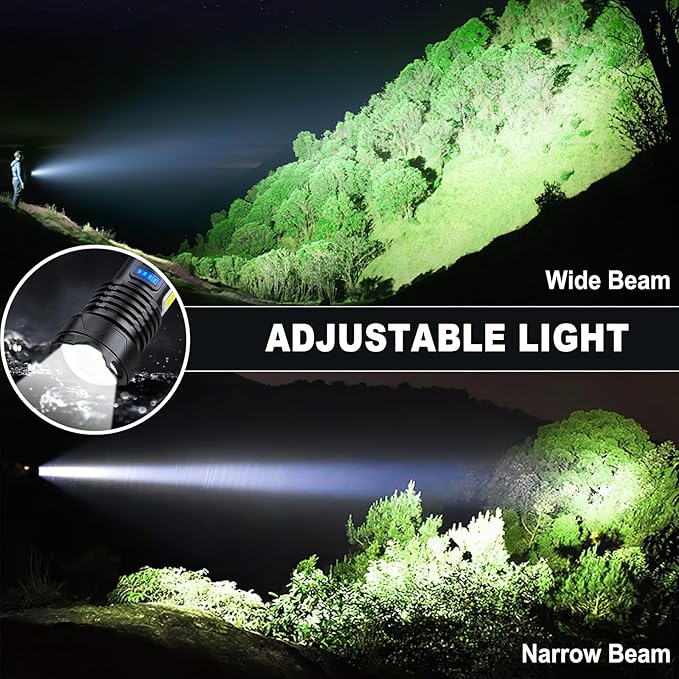 Rechargeable Flashlights High Lumens, 990,000 Lumen Super Bright Powerful Flashlight with 7 Modes, Waterproof Led Flash Light for Home Camping Hiking