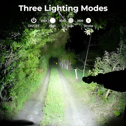 Rechargeable 980000 High Lumens LED Flashlights 2 Pack, Super Bright Flashlight with 3 Modes, IPX6 Waterproof, Powerful Handheld Flash Light for Home Camping Emergency (Black)