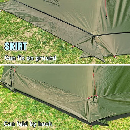 PRESELF 3 Person Lightweight Tipi Hot Tent with Fire Retardant Flue Pipes Window Teepee Tents for Family Team Outdoor Backpacking Camping Hiking