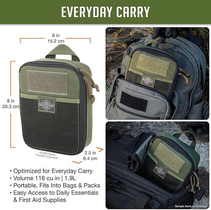 MAXPEDITION Beefy Pocket Organizer, Compact, MOLLE-Compatible, 1000D Nylon Tactical Pouch, Everyday Carry Tool and Gear Storage for Outdoor, Tactical, Survival, 0266