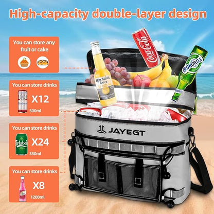 Kayak Cooler Behind Seat - Waterproof Cooler Bag Compatible with Lawn-Chair Seat Kayak，Kayak Accessories Camping Cooler, Portable Ice Chest for Fishing, Beach,Picnic, Trips