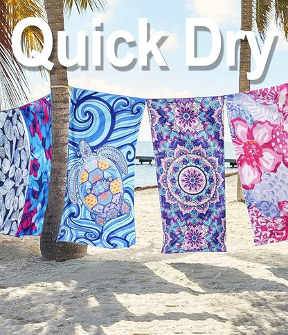 Microfiber Beach Towel – Pink Flower Quick Dry Lightweight Sand Free Oversized Large Accessories Travel Must Have Swim Pool Yoga Camping Gear Summer Cruise Ship Essentials Cloud Compact Gift 71''32''