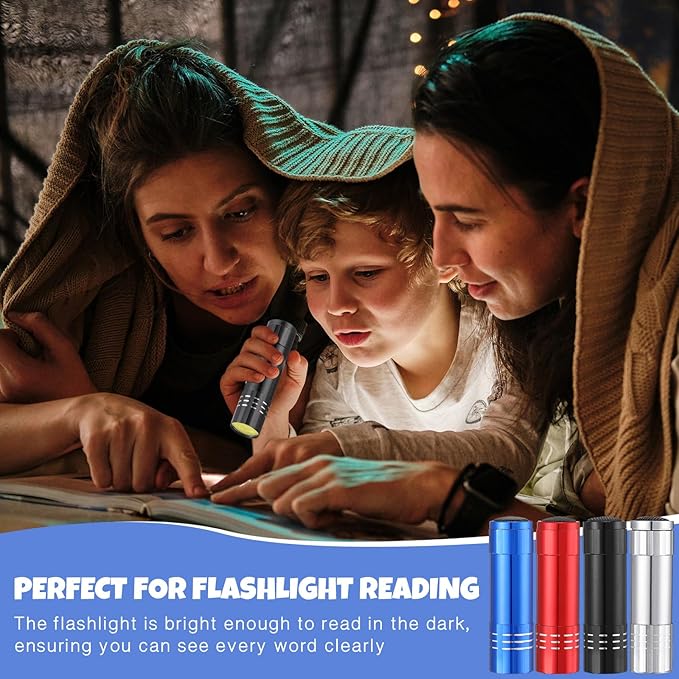 VIHOSE 40 Pcs Small LED Flashlight Bulk for Stocking Stuffers 40 LED Small Flashlights with 120 AAA Batteries Handheld Flashlights for School Night Reading Camping Mini Gifts for Kid Adult,4 Colors