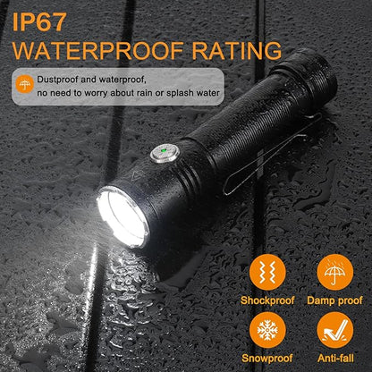 ULTRAFIRE SP67 LED Flashlight Rechargeable,2050 High Lumens Mini Flashlight with Holster,6 Modes,USB-C Waterproof Handheld Small Flash Light for Camping, Outdoor, Emergency