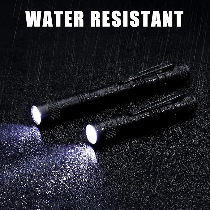 60 Pack Small LED Pen Light Set Mini Handheld Flashlight with Clip LED Pen Tactical Pocket Torch Pen Flashlight for Camping Outdoor Emergency Inspection 3.58 Inches and 5.2 Inches