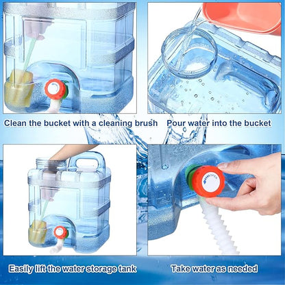 2 Pcs 2.6 Gallon Camping Water Container Portable Water Storage with Spigot Large Water Tank with Faucet Thick Water Dispenser Carrier for Vehicle Home Emergency Hiking Camping Outdoors