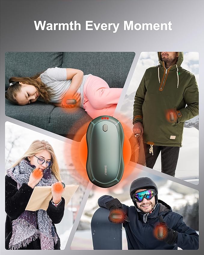 Hand Warmers Rechargeable 2 Pack - 15Hrs Long Heating Rechargeable Heater, Reusable Handwarmers, Portable Pocket Electric Hand Warmer Use As Winter Warm Christmas Birthday Gift
