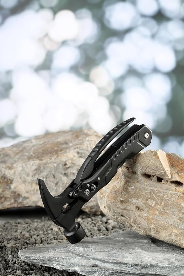 KA-71 14-in-1 Multitool with Safety Locking, Professional Stainless Steel Multitool Pocket Hammer,Wire Cutters,Serrated Knife,Nail File,Apply to Home Renovation, Garage, DIY jobs and Camping