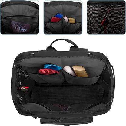 Fasrom Mesh Beach Bag Backpack with Zipper Bottom, Sport Gym Backpack for Swimming, Beach, Pool and Travel(Patent Design)