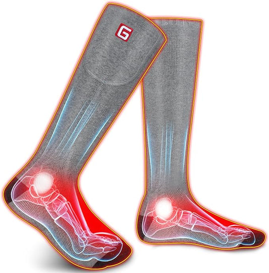 Electric Heated Socks Rechargebale Battery Powered Heating Socks for Men Women,Winter Thermal Insulated Thick Sox Kit for Chronically Cold Feet,Novelty Sports Hunting Hiking Skiing Foot Warmer Socks