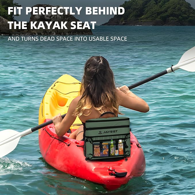 Kayak Cooler Behind Seat - Waterproof Cooler Bag Compatible with Lawn-Chair Seat Kayak，Kayak Accessories Camping Cooler, Portable Ice Chest for Fishing, Beach,Picnic, Trips