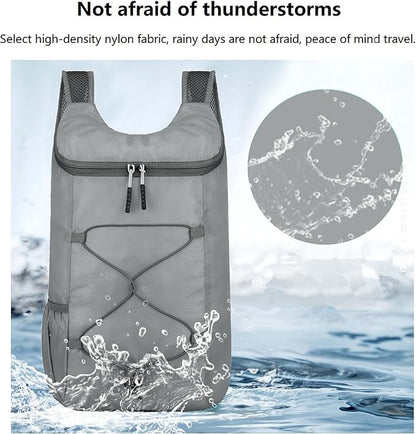 16L Hiking-Daypack Lightweight-Foldable Travel-Backpack Water-Resistant Camping Outdoor Packable Easy Carry-on Bag (Gray)