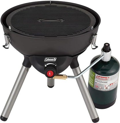 Coleman 4-in-1 Portable Propane Camping Stove, Includes Stove, Wok, Griddle & Grill; Camping Grill with Instastart Ignition, Grease Tray, & 7000 BTUs of Power for Camping, Tailgating, Grilling