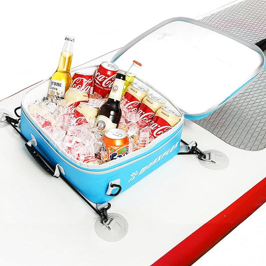 Waterproof PVC Paddleboard Cooler Deck Bag - 12 Can Soft Insulated Cooler for Paddleboarding, Camping, Kayaking