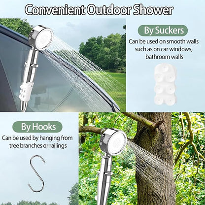 Portable Camping Shower, Upgraded Outdoor Camp Shower with 6000mAh Rechargeable Electric Shower Pump IPX7 Waterproof Outdoor Shower for Camping, Hiking, Traveling