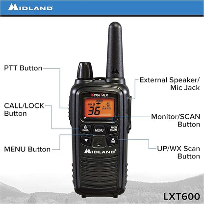 Midland LXT600VP3 FRS Two Way Radios - 8 Pack Bundle w/Chargers