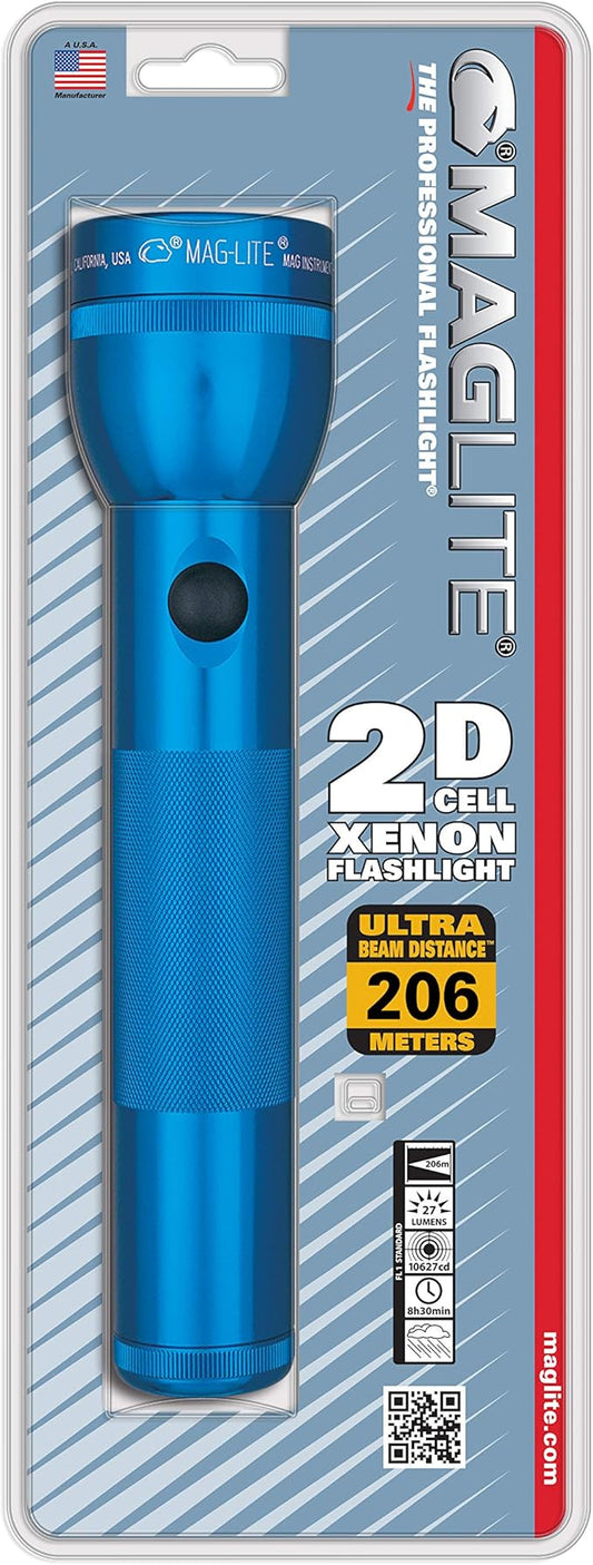 Maglite Heavy-Duty Incandescent 2-Cell D Flashlight, Blue