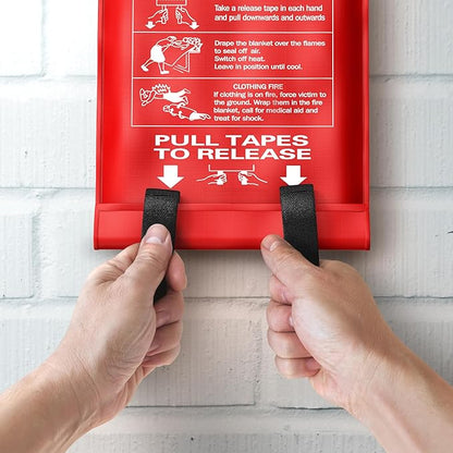 Fire Blankets Emergency for Home, Kitchen, Camping, Office and Vehicle | Flame Retardant Fire Extinguishing Blanket | Fire Extinguisher Safety Suppression Blanket - Made from Fiberglass