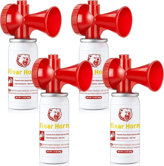 4 Pack Bear Horn to Scare Bears 1.4oz, Very Loud 120dB Bear Air Horns for Safety for Hiking, Heard Up to 1/2 Mile Away, Bear Spray Self Defense, Blow Horn to Scare Wild Animals, Bear Alarm