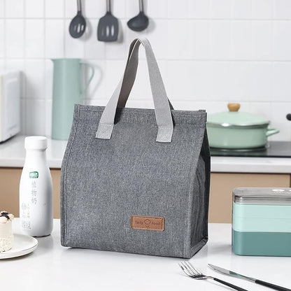 2pcs Grey Lunch Bag Insulated, Lunch Box Bag, Reusable Lunch Tote Bag, Lunch Box Container Bag Insulated for Women, Men, Work, Office, Travel