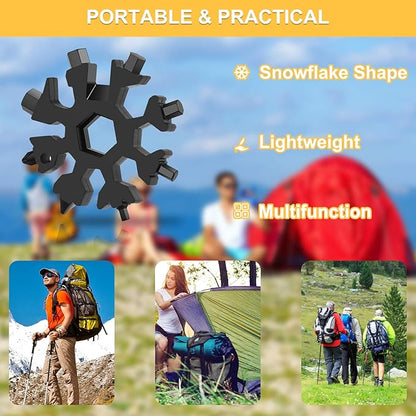 6 Packs Snowflake Multi Tool,18 in 1 Snowflake Multitool,Snowflake Wrench/Bottle Opener/Screwdriver Kit, Stainless Steel Portable Star Tool for Christmas Great Gifts