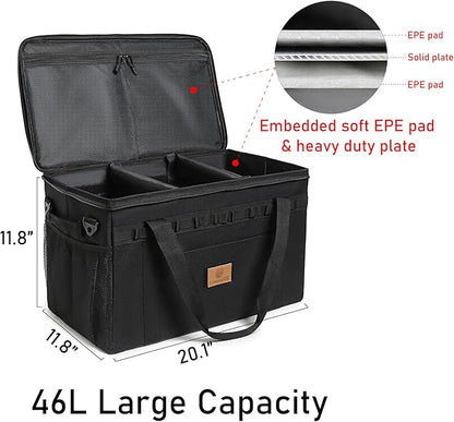 Tactical Camping Storage Bag Utility Tote Bag Camping Kitchen Organizer with Axe Holder & Shoulder Strap