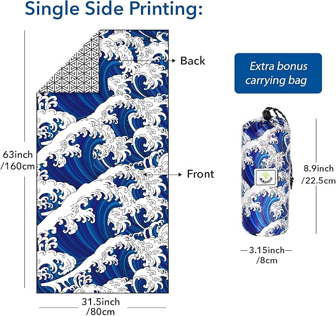 4Monster Microfiber Beach Towel Quick Dry,Super Absorbent Lightweight Travel Towel for Swimmers, Sand Free Camping Towel, Beach Towels for Pool, Swim, Water Sports,Yoga,Gym,Backpacking