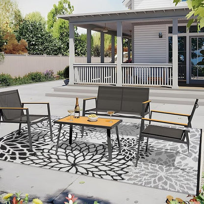 Outdoor Rug 6x9 ft Waterproof, Reversible Outdoor Plastic Straw Rug for Patios Clearance, Outdoor Area Rug Carpet RV Mat for Camping Backyard Deck Porch