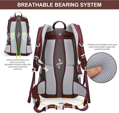 MOUNTAINTOP 40L Hiking Backpack Travel Daypack with Rain Cover for Outdoor Backpacking, Camping
