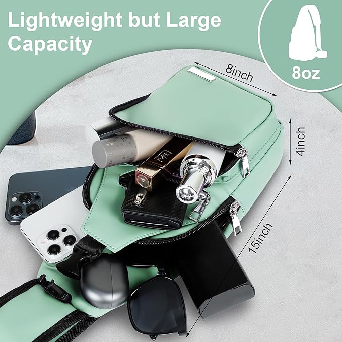 Sling Bag for Women Mens Crossbody Bag, Chest Bag Sling Backpack with USB Charging Port for Walking Hiking