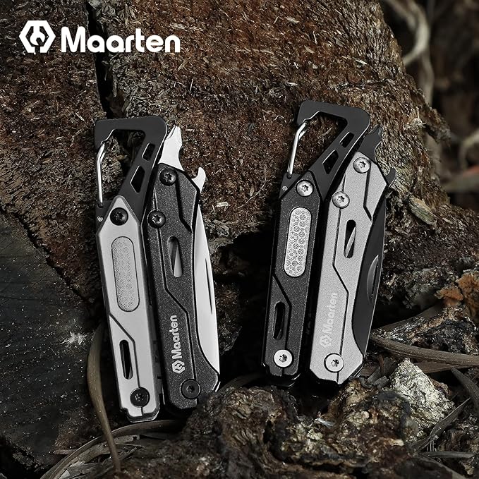 Maarten Multitool, 9-in-1 Stainless Steel Multi Tool Pocket Knife with Screwdriver, Self-locking Multitool Pliers, Survival, Bottle Opener, Camping, Hiking, Simple Repair