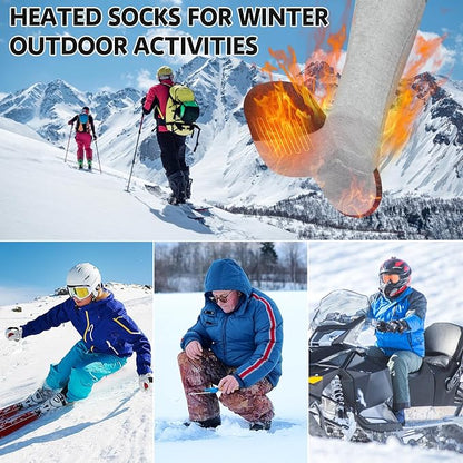 Heated Socks for Men Women Battery Electric Heated Socks Rechargeable 7.4V 2200mAh up to 6.5hrs for Outdoor Skiing Hiking Camping Working, Cold Weather Foot Warmer