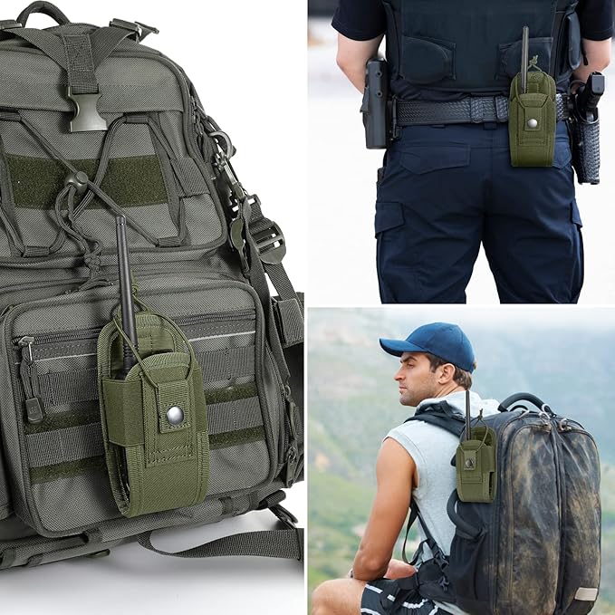 FRTKK Tactical Radio Holder Radio Holster Molle Radio Pouch Universal Radio Case Military Heavy Duty Radio Bag for Police Firefighter Two Ways Walkie Talkies Vest