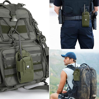 FRTKK Tactical Radio Holder Radio Holster Molle Radio Pouch Universal Radio Case Military Heavy Duty Radio Bag for Police Firefighter Two Ways Walkie Talkies Vest