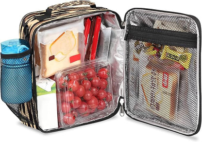 Pardick Leopard Lunch Box for Kids,Students Leopard Animal Skin Print Lunch Bag Tote with Adjustable Shoulder Strap,Insulated Thermal Girls Boys Lunchbox Cooler Bag for School Picnic Travel Outdoor