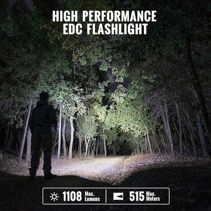ThruNite Catapult Mini V2 LED Searchlight, 515 Meters Long Throw, High 1108 Lumens Rechargeable Flashlight for Law Enforcement, Search and Rescue, Emergency Signaling, EDC Use, Cool White