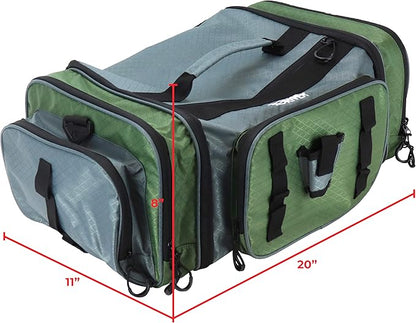 OSAGE RIVER Large Waterproof Fishing Tackle Bag with Padded Shoulder Strap, Ripstop Soft Sided Bag with Fishing Pliers Holder