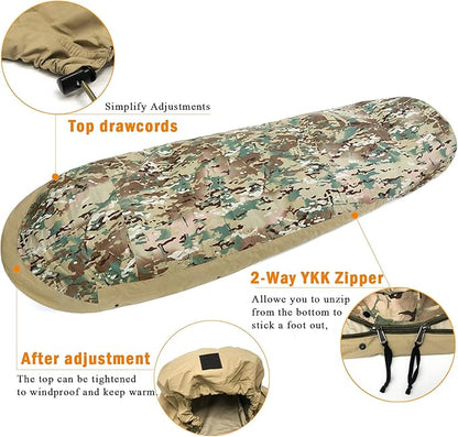 Bivy Cover Sack for Military Army Modular Sleeping System, Waterproof Outer Shell for Sleeping Bag, Minimalist Stealth Shelter