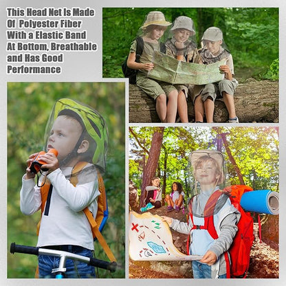 6 Pack Mosquito Head Net Bug Head Net Insects Mesh Head Net for Outdoor Face Neck Head Protecting