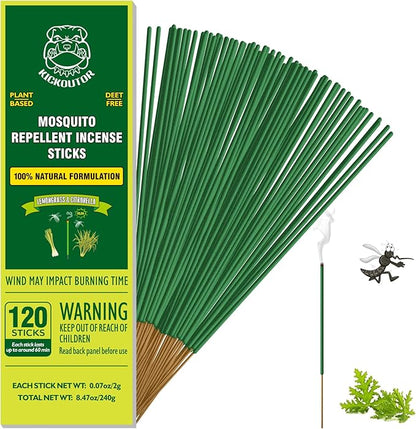 Mosquito Repellent Outdoor Patio 120 PCS Citronella Oil Mosquito Incense Sticks Natural Organic Mosquito Barrier Mosquito Repeller for Backyard Travel Camping Indoors Gnat Mosquito Control