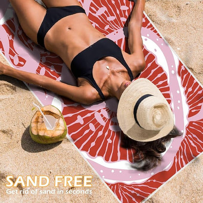 Eunzel Microfiber Beach Towel, Quick Dry Travel Towel Large Sand Free Towel for Beach, Camping, Swim Pool, Gym, Sports& Yoga 71"x32",Jellyfish