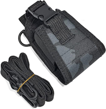 HYS Radio Holster with Strap, Walkie Talkie Pouch Nylon Case Holder, Shoulder Strap fits for GPS Radio, Motorola GP88S baofeng UV82 Midland Icom Two Way Radio