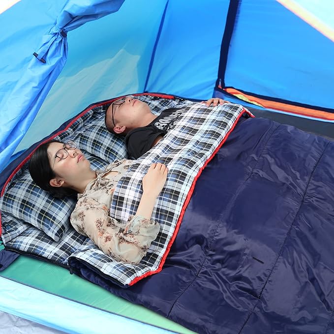REDCAMP Small Camping Pillow Lightweight and Compressible, 2PCS Flannel Travel Pillow with Removable Pillow Cover