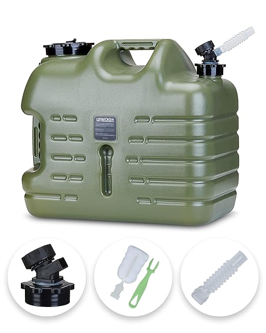 Camping Water Container, 8.2 Gallon Water Jug(17.2x14.6x9.9 in), Truly No Leakage Water Storage, Big Green Water Tank,BPA Free Portable Emergency Water Storage for Camping, Hiking