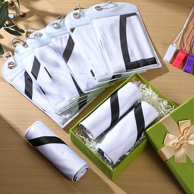 12 Pack Volleyball Cooling Towels for Boys, Sports Towels with Bags, 40"x12" Breathable Chilly Towel, Microfiber Towel for Volleyball Sport Team Gift
