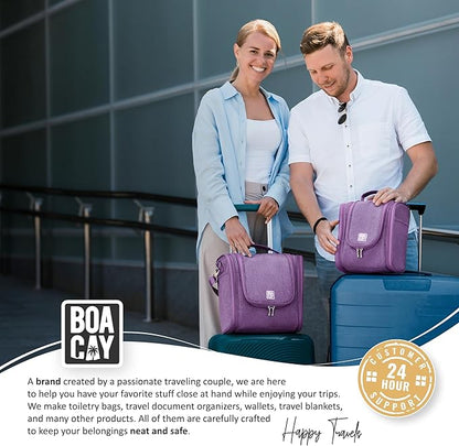 BOACAY Extra Large Hanging Travel Toiletry Bag for Women and Men, Makeup Bag, Bathroom & Shower Organizer Kit for Accessories, Cosmetics, Essentials