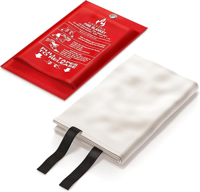 Fire Blankets Emergency for Home, Kitchen, Camping, Office and Vehicle (2 Pack) | Flame Retardant Fire Extinguishing Blanket | Fire Extinguisher Safety Suppression Blanket - Made from Fiberglass