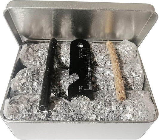 eGreen Emergency Ferro Rod Striker Magnesium 6 Bags Wax Jute Rope + Tin Box for Camping Hiking Bushcraft Survival Outdoor Gear