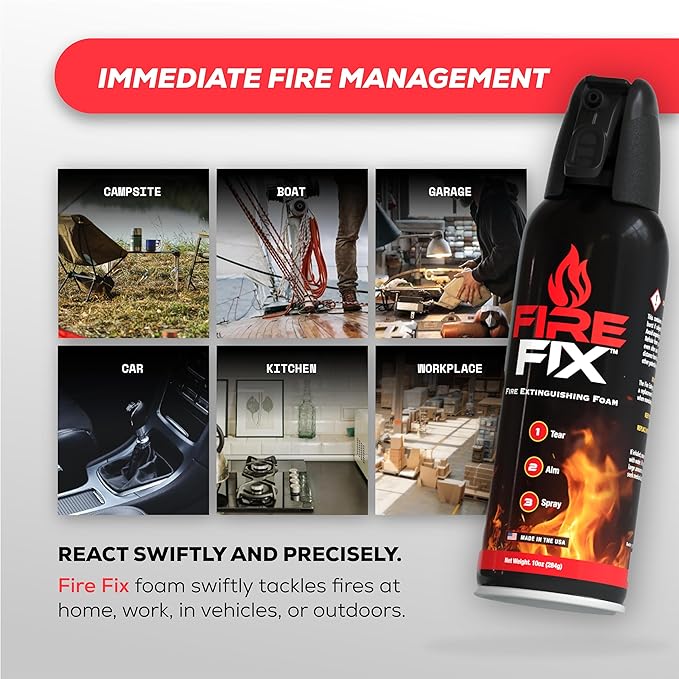 Fire Extinguisher for Home 2-Pack | Made in USA | Emergency Fire Spray Foam for Apartment, Boat, Camping, Car, House, Kitchen & Vehicle | Safety & Survival | Compact, Small, Safe & Easy Use